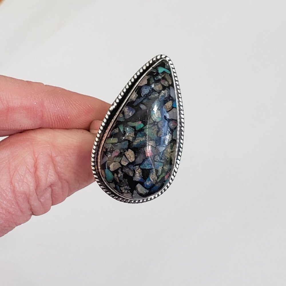 Copper Opal Ring, 925 Silver Copper Ethiopian Opa… - image 2